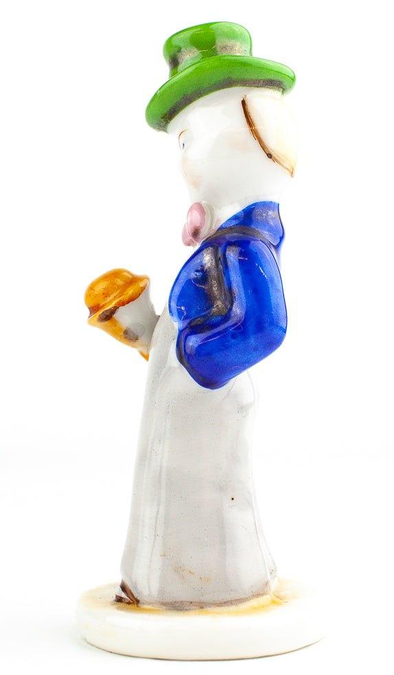 Occupied Japan Man with Green Top Hat Figurine | 4.5" Tall 3