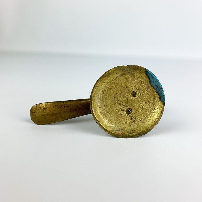 Vintage Brass Peacock Bird With Red Incised Details Long Tail Signed India 4" 11