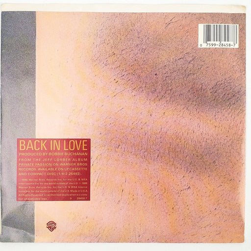 Jeff Lorber Back In Love Record 45 RPM Single 7-28458 Warner Bros 1987 2