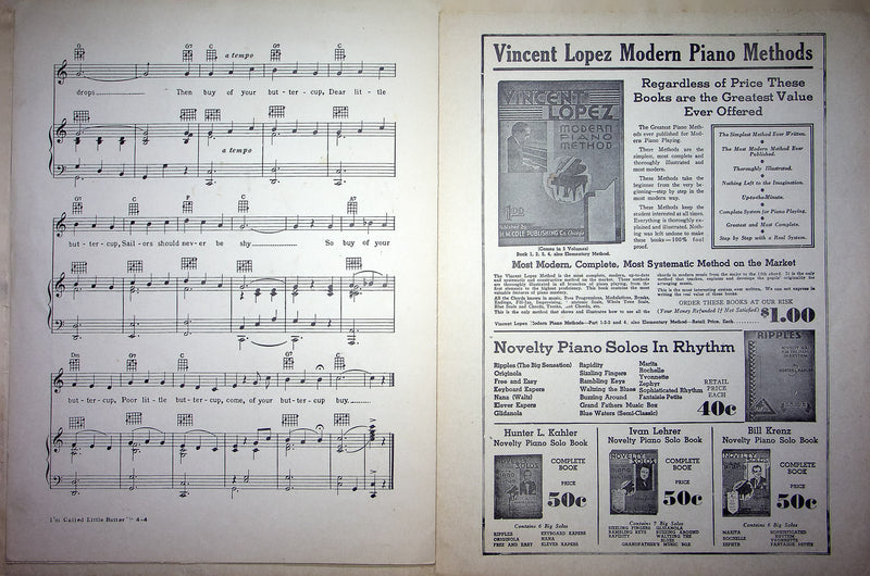 Vintage Sheet Music I'm Called Little Buttercup Pinafore 1936 Arthur Sullivan 5