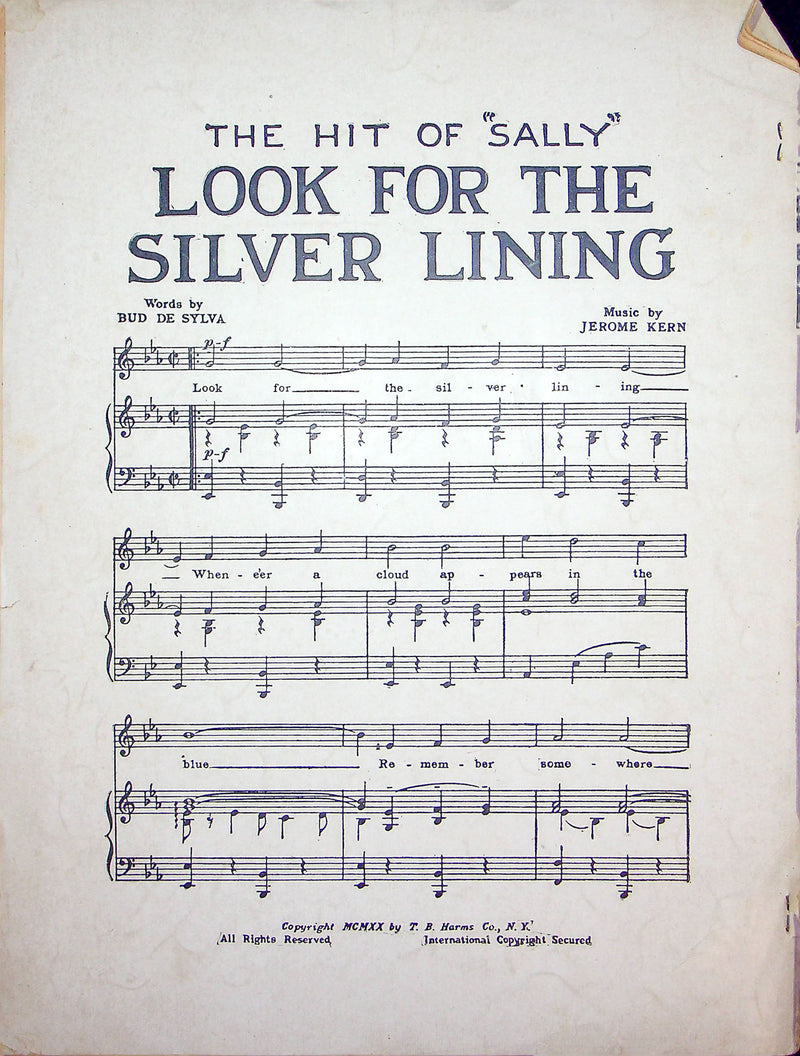 Sheet Music Sally Marilyn Miller First National Pictures Jerome Kern 1929 Movie 2