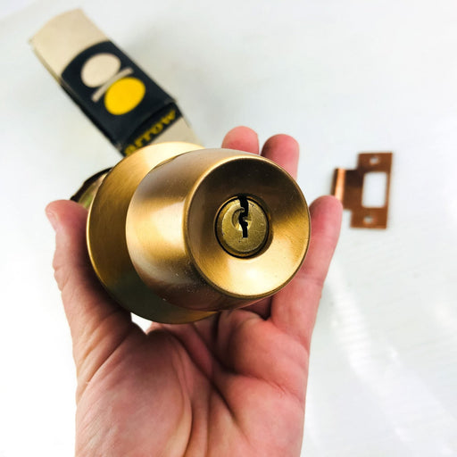 Arrow 351 Panic Proof Door Knob Lockset Keyed Cylinder DCR X10 Satin Bronze 1