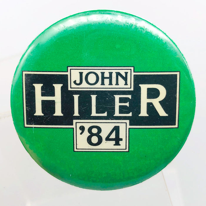 John Hiler 1984 Political Button 1.5" Pinback Campaign US Congress Vintage 1