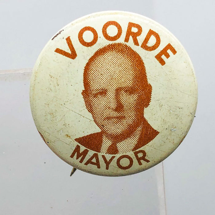 Voorde for Mayor Button Pin .75" South Bend Indiana Political Campaign Edward 8