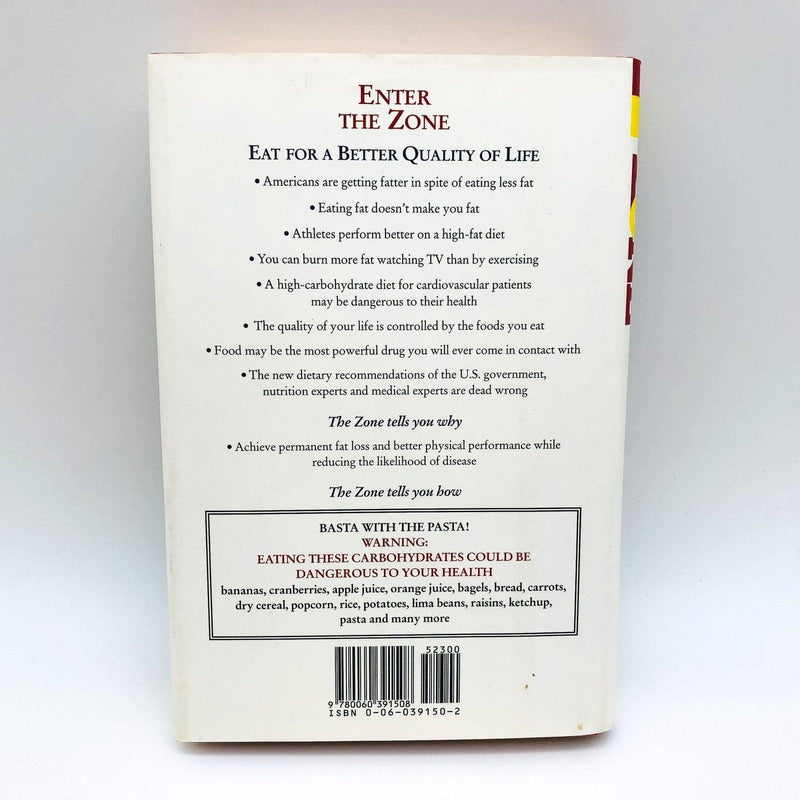 Enter The Zone Hardcover Barry Sears PHD 1995 Nutrition Health Calories Dieting 2