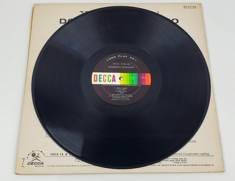 Domenico Modugno ViVa Italia! Record 33 RPM LP DL 4133 Decca 1961 5