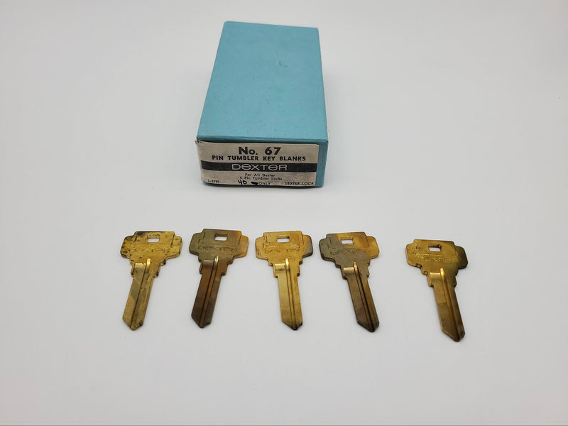 5x Dexter DE6 Key Blanks No 67 for 5 Pin Dexter Locks USA Made NOS