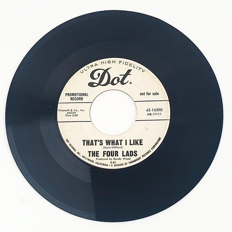 The Four Lads Sweet Mama Tree Top Tall Record 45 RPM Single Dot 1962 Promo 1