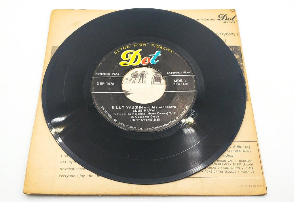Billy Vaughn Blue Hawaii Record 45 RPM EP DEP-1078 Dot 4