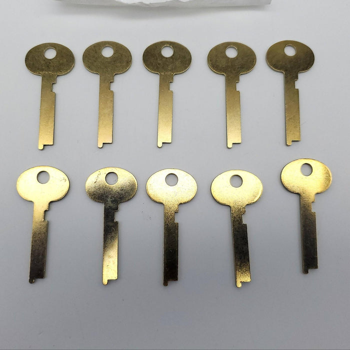 10x Ilco 1388 Key Blanks For S&G Guard Safe Deposit Boxes Nickel Silver NOS