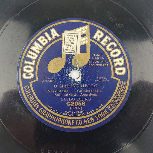 Guido Deiro 'O marenariello 78 RPM Single Record Columbia 1922 1