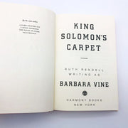 King Solomon's Carpet Hardcover Barbara Vine 1992 London Underground 1st Edition 7