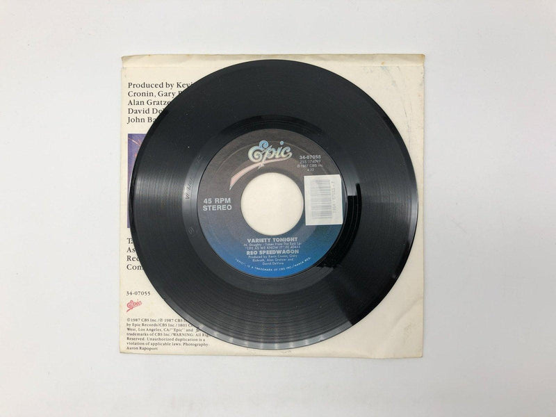 REO Speedwagon Variety Tonight Record 45 RPM Single 34-07055 Epic 1987 4