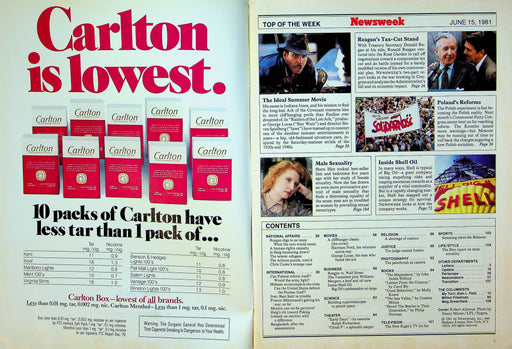 Newsweek Magazine June 15 1981 Cliffhanger Classic, Regan's Tax-Cut Stand 2