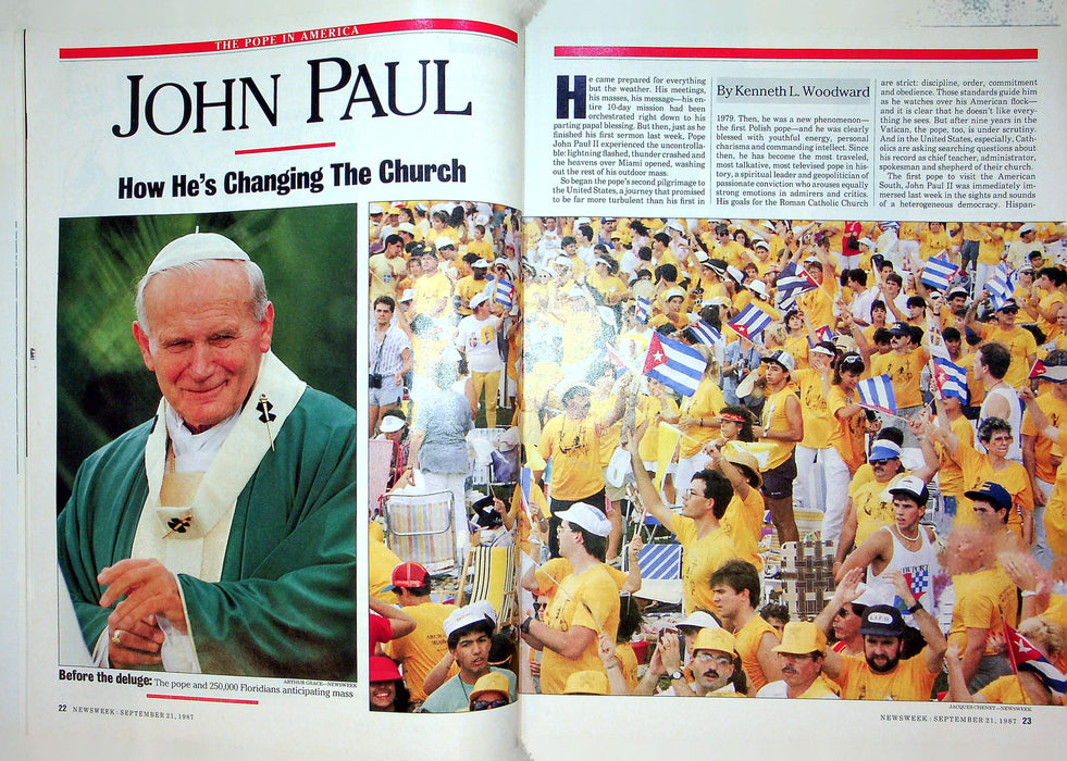 Newsweek Magazine September 21 1987 Catholic Pope John Paul Making Changes