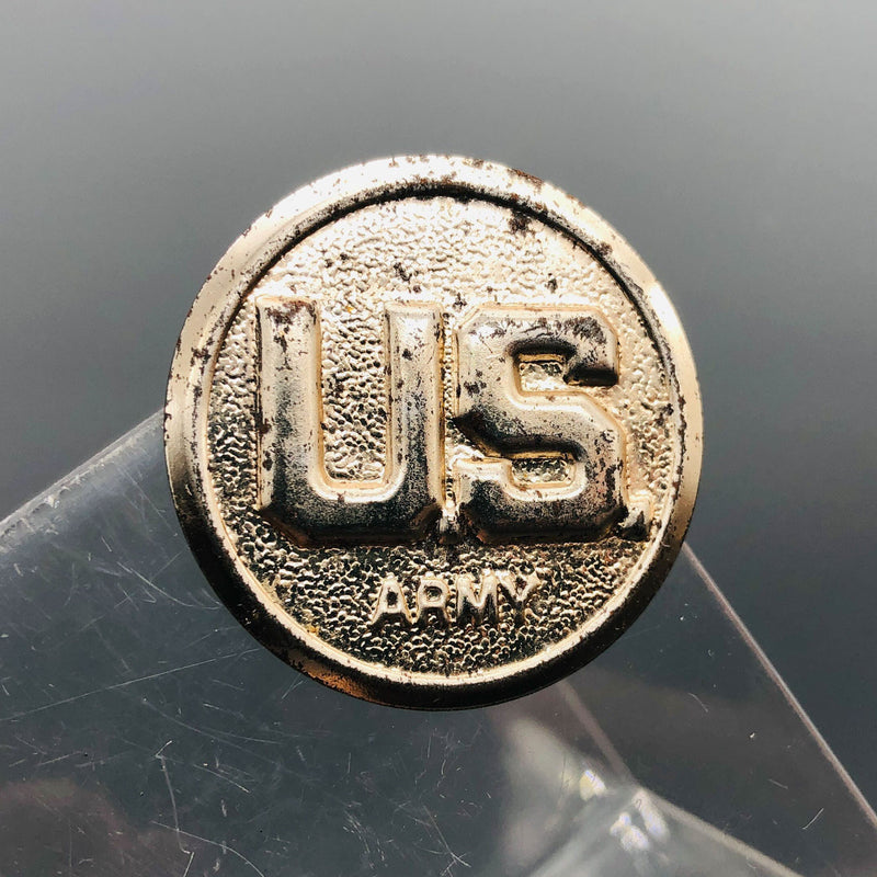 Vintage US Army Lapel Safety Pin Pebble Background Border 1