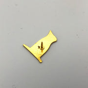 Vintage Canadian Flag Lapel Pin Red White Gold Border Red Leaf 3