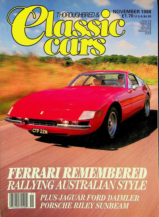 Thoroughbred & Classic Cars Magazine November 1988 Vol 16 No 2 Ferrari Remember