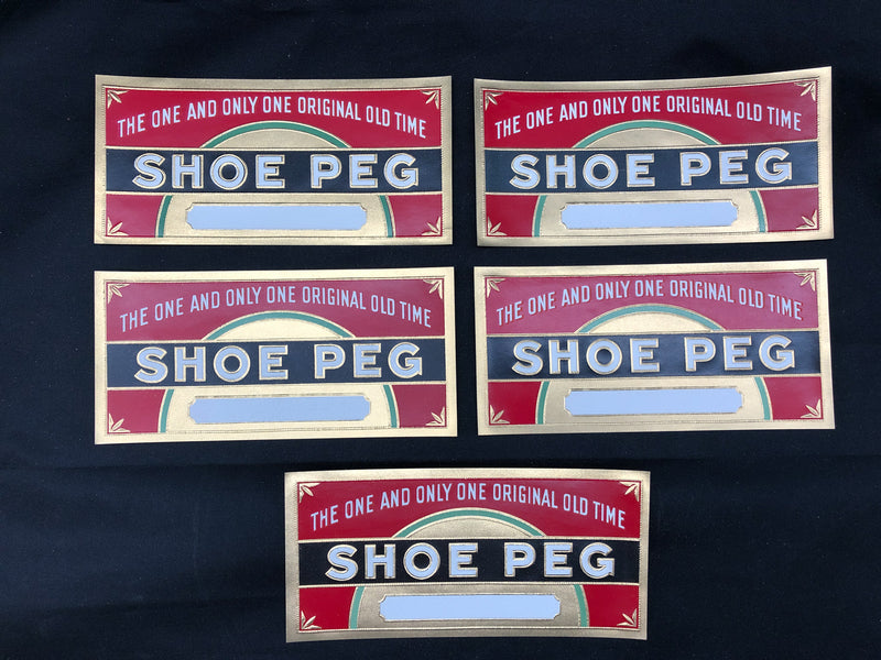Shoe Peg Cigar Label Box End Wrapper Old Time Original Embossed Unused Vintage