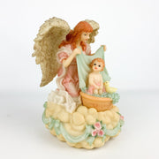 Heritage House Angel Bathing Baby Always Song Rocking Music Box 7