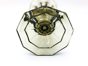 Vintage Gray Glass Vase 7" Pressed Smokey Black Tint Footed Flared Top 8