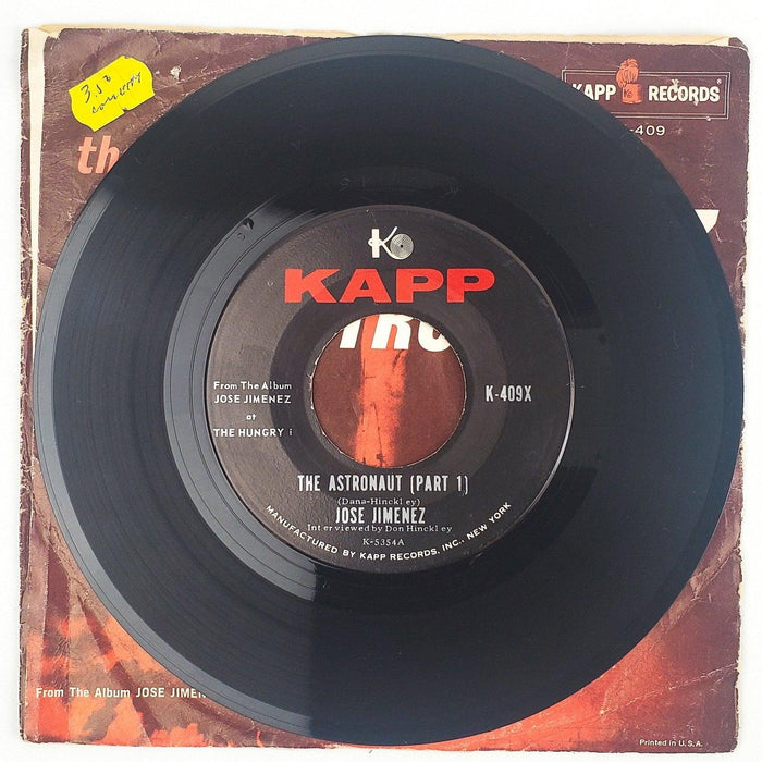 Jose Jimenez The Astronaut Record 45 RPM Single K-409 Kapp Records 1961 3