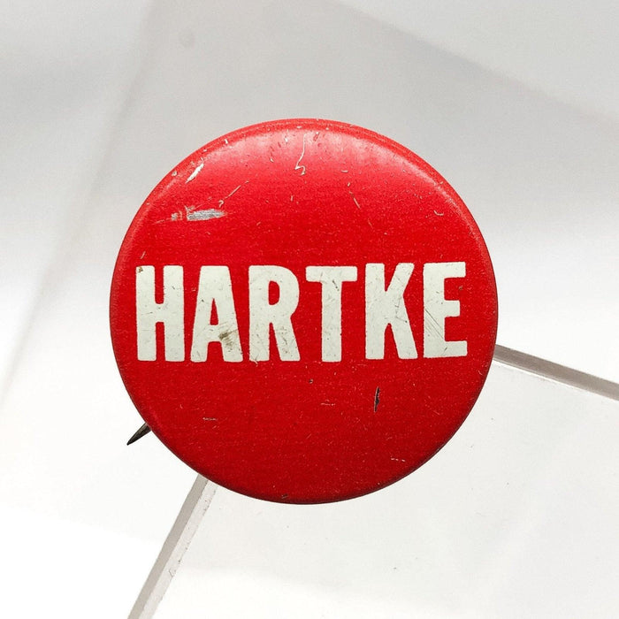 Hartke Politician Button Pinback 3/4" Senate President Indiana Vintage Red White 1