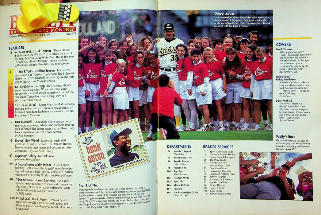 Beckett Baseball Magazine Oct 1991 # 79 Frank Thomas White Sox Dave Winfield 2 2