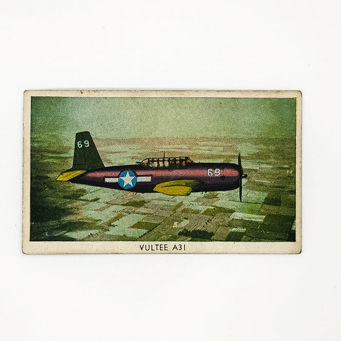 WW2 Airplane Card Vultee A31 with 44th and 45th Bombardment Emblems on Back 3