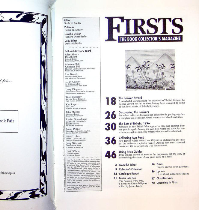 Firsts Magazine March 1997 Vol 7 No 3 Collecting Ayn Rand 2