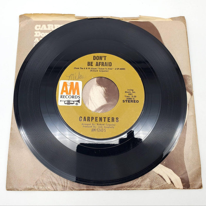 Carpenters For All We Know Single Record A&M 1971 AM-1243-S 3