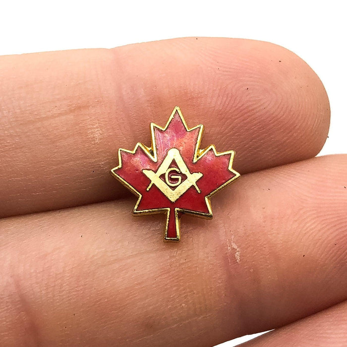 Toronto Canada Freemasonry Lapel Pin Red Leaf Emblem Vintage 1