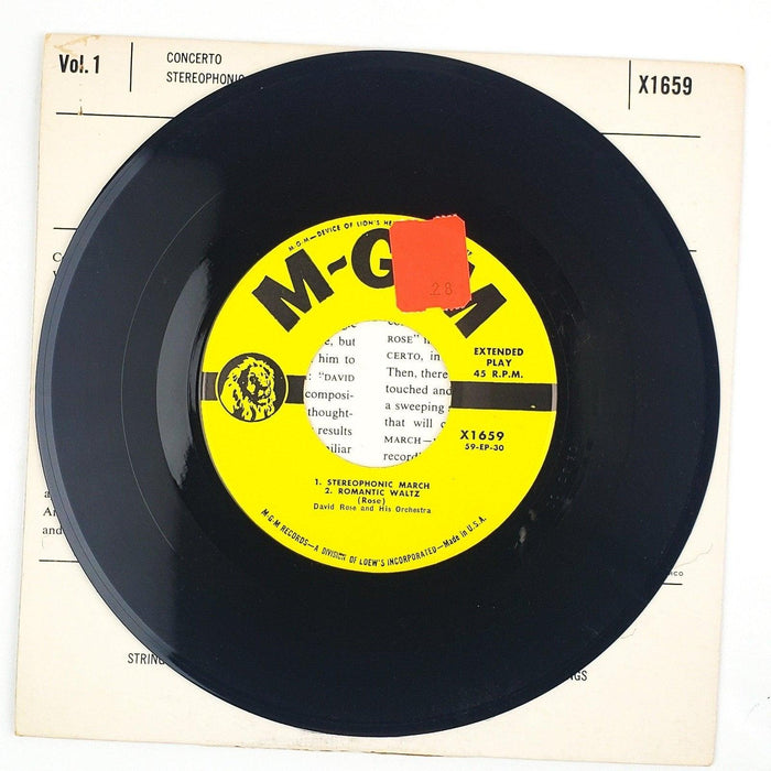 David Rose Plays David Rose Vol 1 Record 45 RPM EP X1659 MGM 4