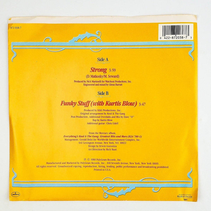 Kool & The Gang Strong / Funky Stuff 45 RPM Single Record Mercury 1988 PROMO 2