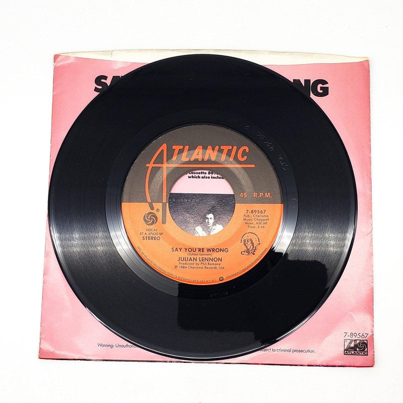 Julian Lennon Say You're Wrong 45 RPM Single Record Atlantic Records 1985 3