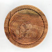 Vintage Carved Wood Collapsible Basket Trivet Saudia Arabia 7