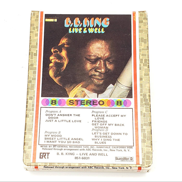 B.B. King Live & Well 8-Track Tape Album Bluesway 851-6031 M