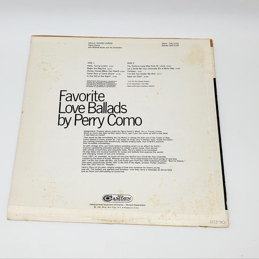 Perry Como Hello, Young Lovers LP Record RCA Camden 1967 CAS-2122 2