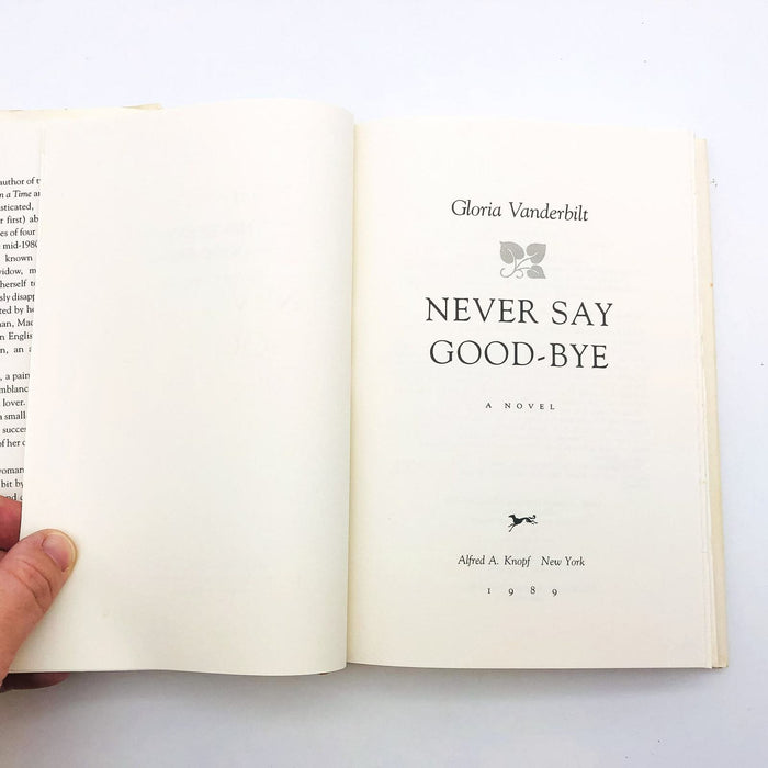 Never Say Goodbye HC Gloria Vanderbilt 1989 Tragedy Love Friendship 1st Edition 7