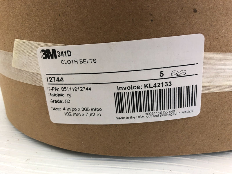 5ct 3M 341D Cloth Sanding Belts 4in x 300in 50 X-Weight AO Single-Flex Film-Lok 2