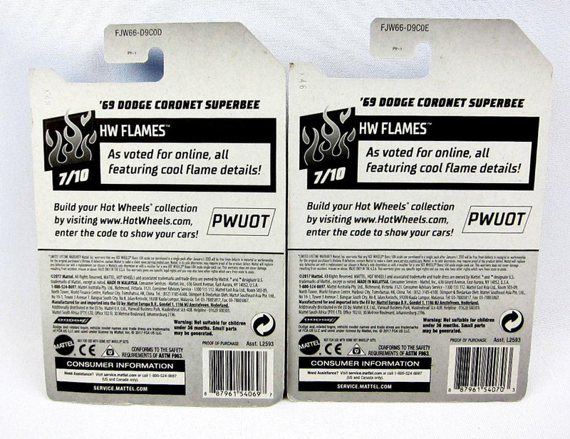 Hot Wheels HW Flames '69 Superbee '71 Mustang F/C Maverick Qty 5 NEW Diecast Car 4