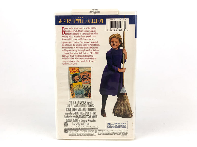 Shirley Temple The Little Princess VHS Tape 1995 In Color from 1939