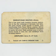 Card-O Chewing Gum Airplane Cards Handley-Page Halifax Series D Britain WW2 6