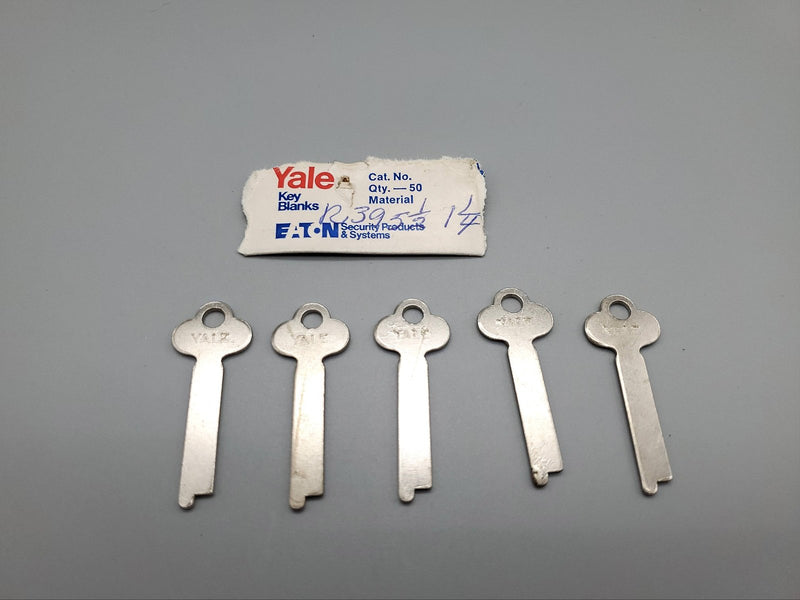 5x Yale R395 1/2 1-1/4" Key Blanks Flat Steel USA Made Vintage NOS 3