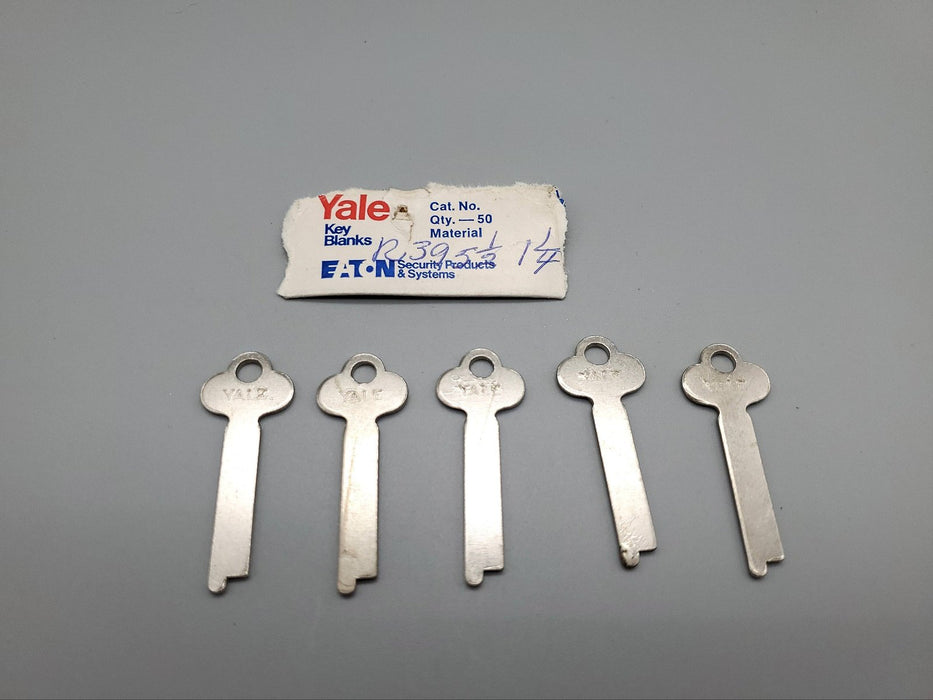 5x Yale R395 1/2 1-1/4" Key Blanks Flat Steel USA Made Vintage NOS 3