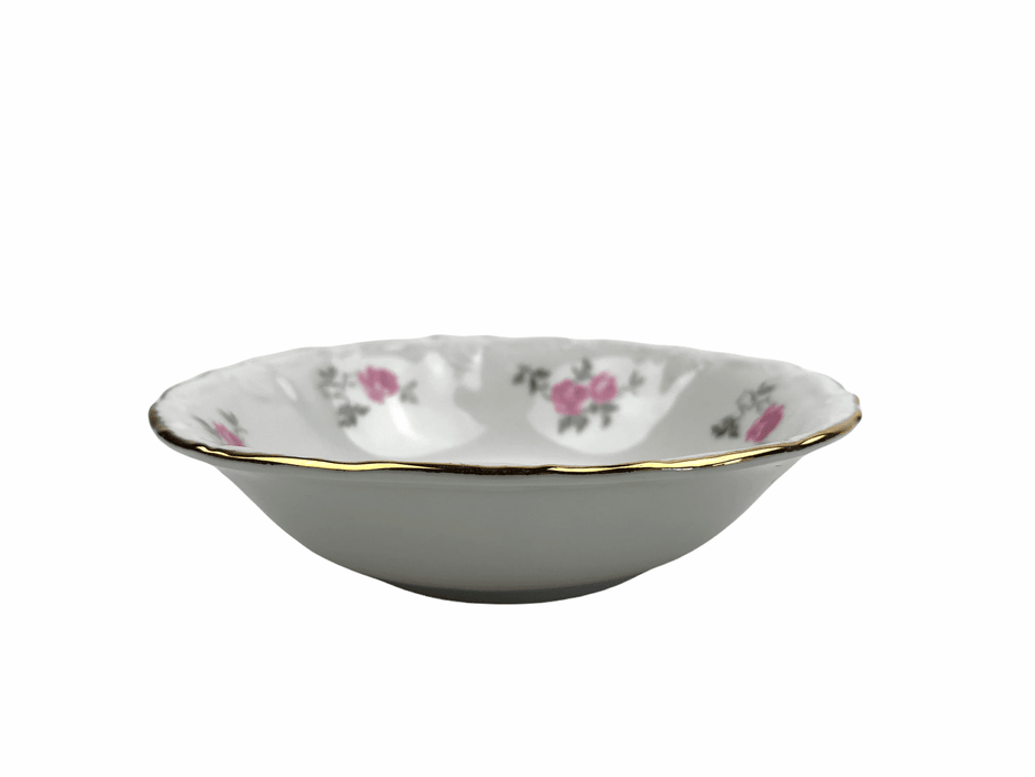 Winterling Pink Roses Small Soup Bowl Dessert Bavaria Germany Gold Accents 4