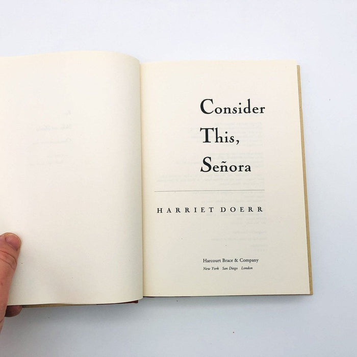 Consider This Senora Hardcover Harriet Doerr 1993 Mexico Americans 7