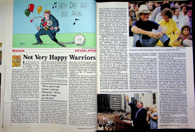 Newsweek Magazine August 18 1980 Chrysler K Car Debut Democrats Stuck Carter 3