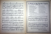 Vintage Sheet Music I'm Waiting For Ships That Never Come Nancy Martin 1919 WW1 4