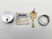 Arrow Mortise Cylinder Lock MC61 1-1/8" Length Satin Chrome 001 Cam NOS 2
